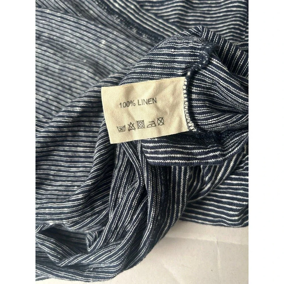 La Paz Portugal Men’s 100% Linen T-Shirt Short Sleeve size XL Striped - Picture 4 of 9